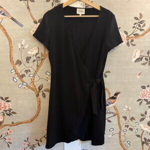 Sezane Black Mini Wrap Shortsleeve Dress, 40